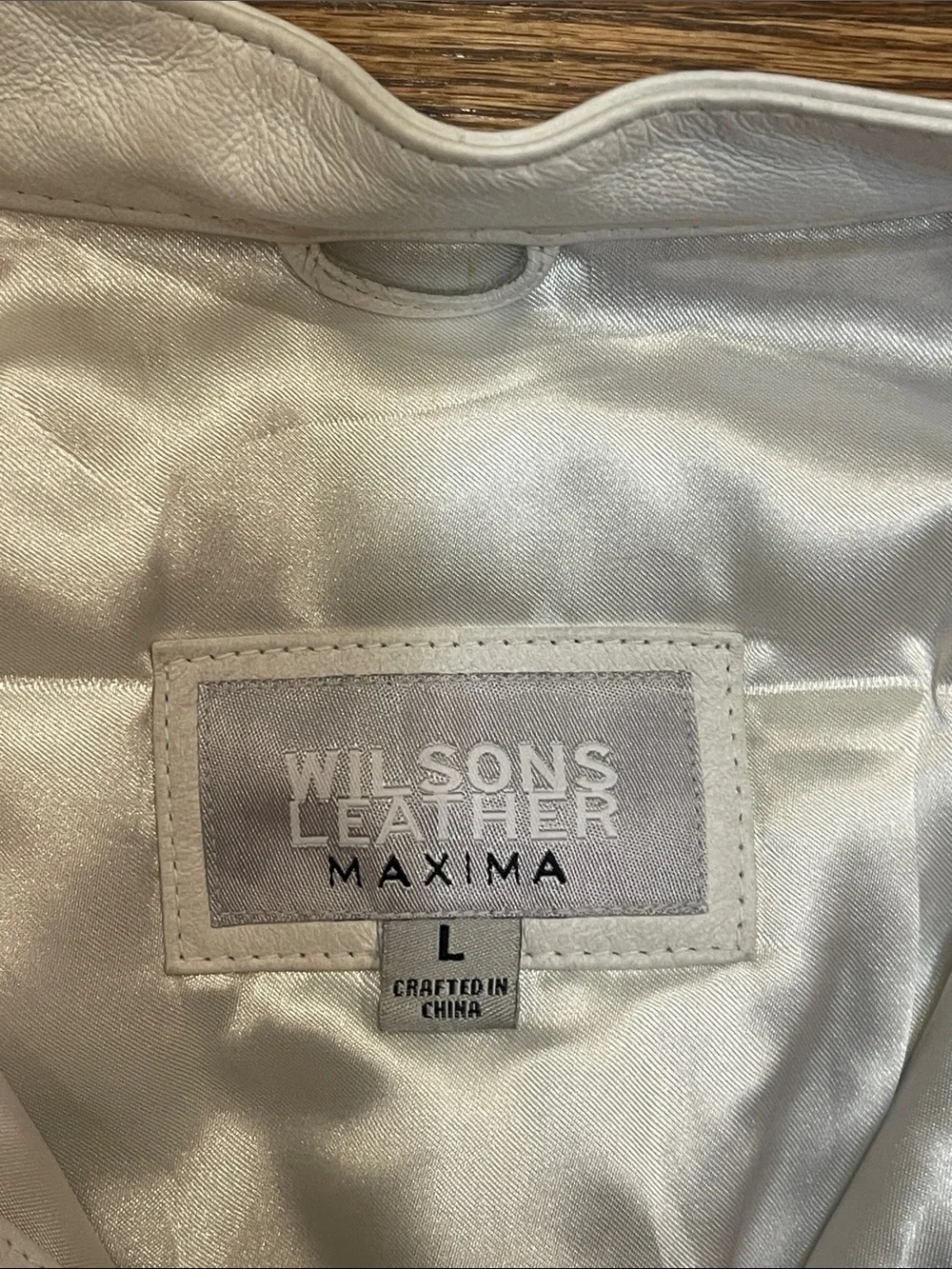Classic White Women's Wilson’s Leather Jacket with Pink Trim ladies L - Picture 9 of 16